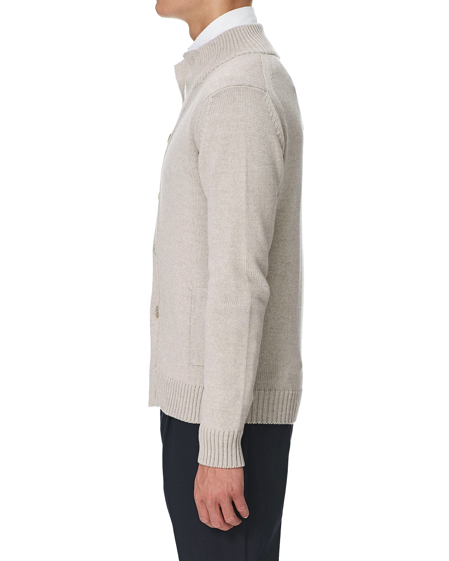 Herre | Trøjer | Stenströms | Heavy Merino Wool Cardigan Beige