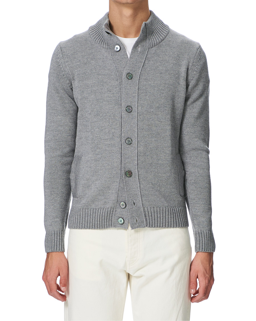 Herre | Trøjer | Stenströms | Heavy Merino Wool Cardigan Grey