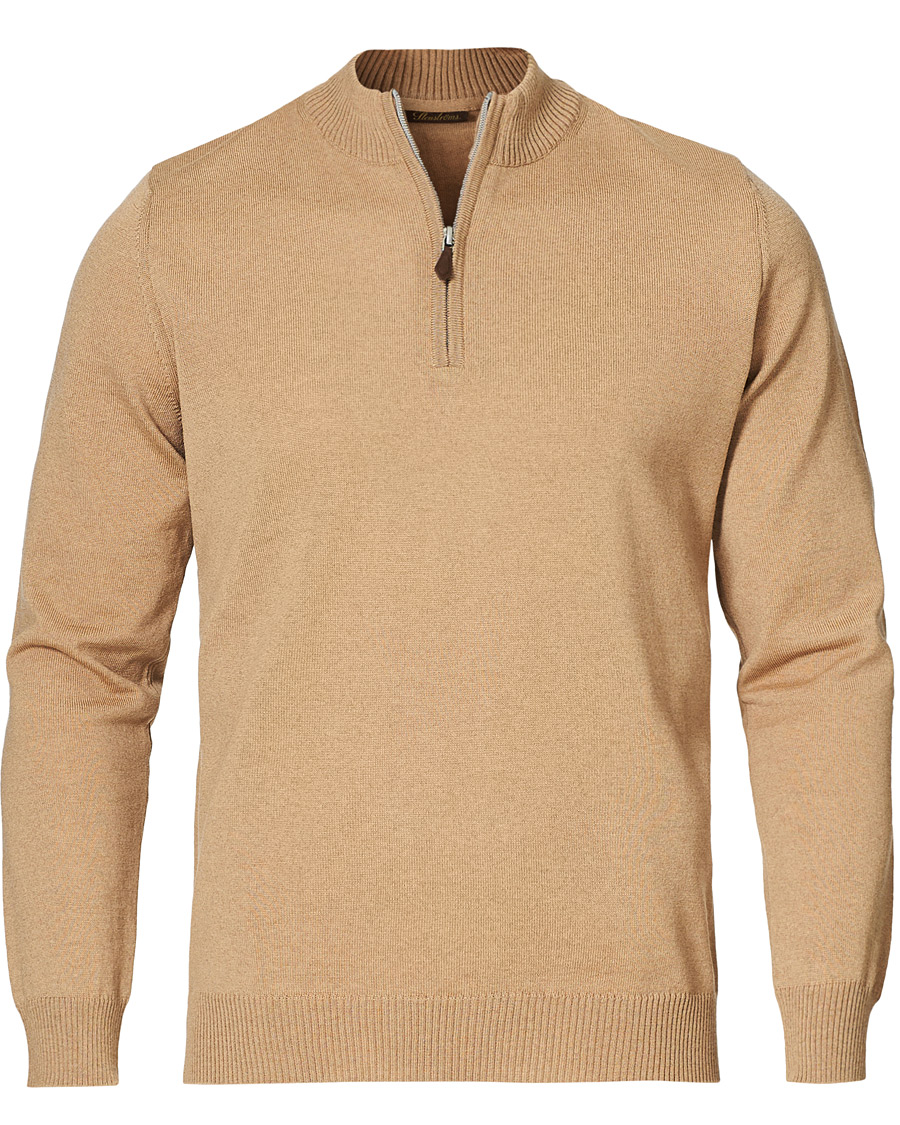 Herre | Trøjer | Stenströms | Merino Half Zip Light Beige