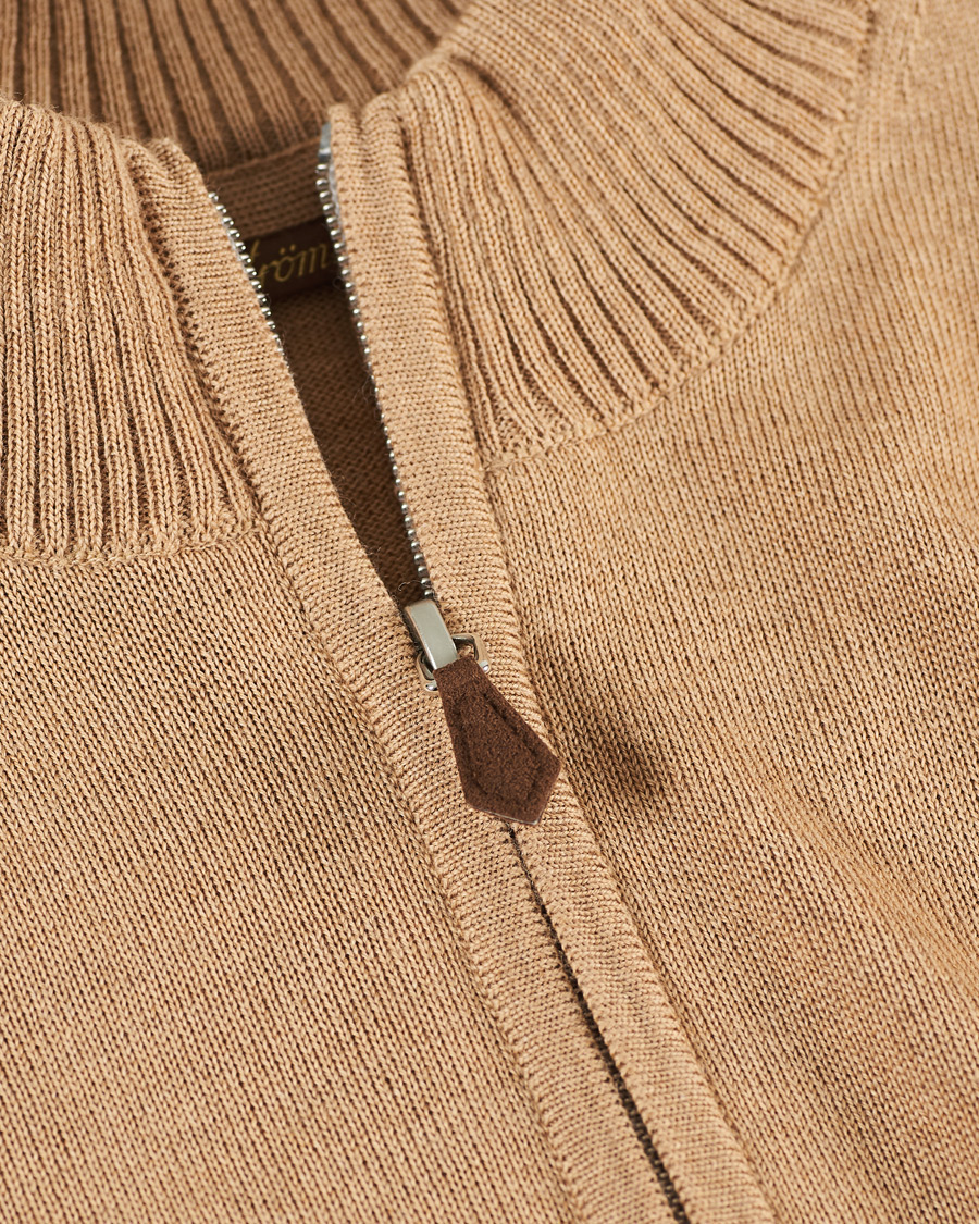 Herre | Trøjer | Stenströms | Merino Half Zip Light Beige
