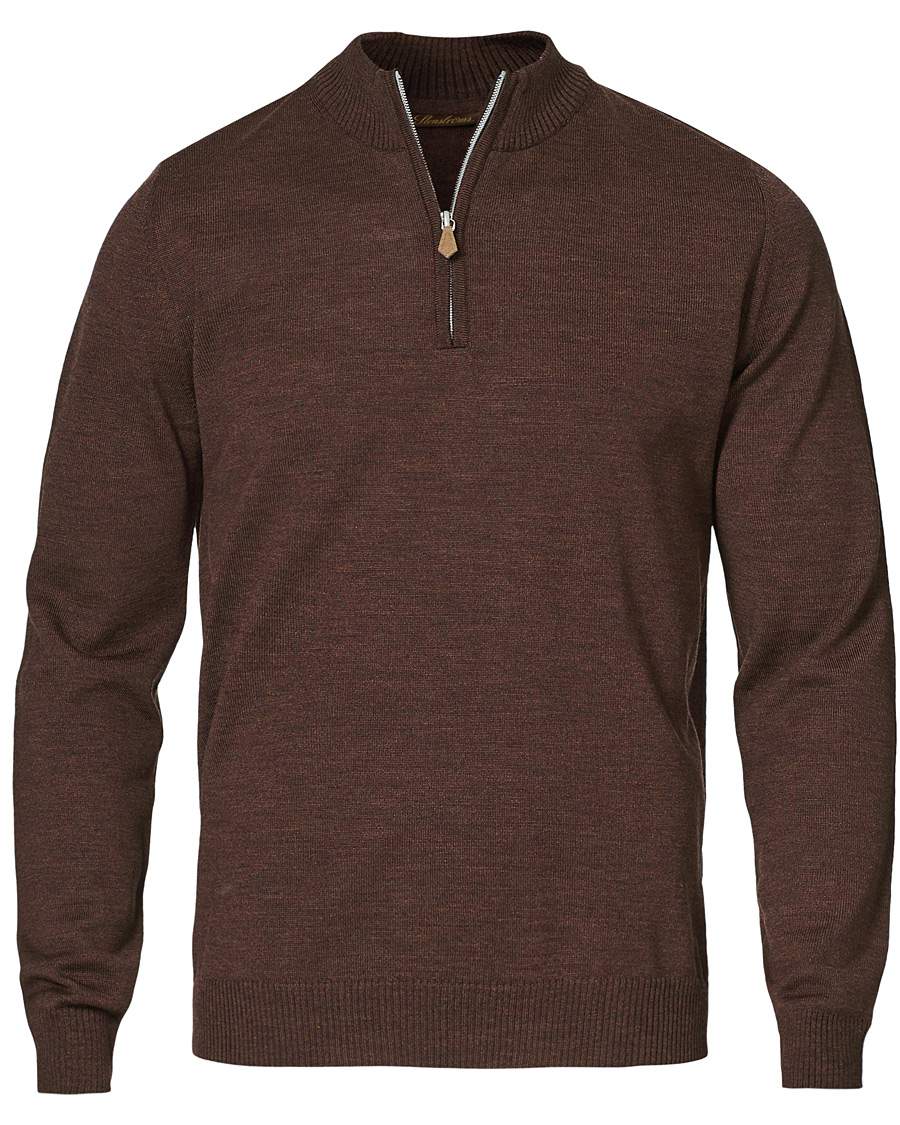 Herre | Trøjer | Stenströms | Merino Half Zip Brown
