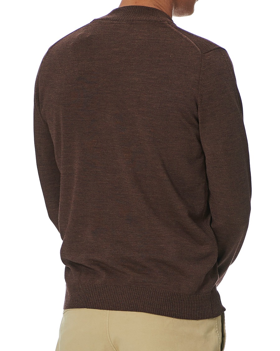 Herre | Trøjer | Stenströms | Merino Half Zip Brown
