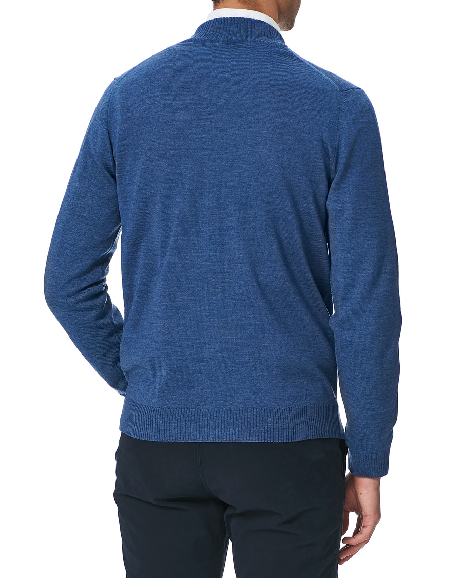 Herre | Trøjer | Stenströms | Merino Full Zip Light Blue