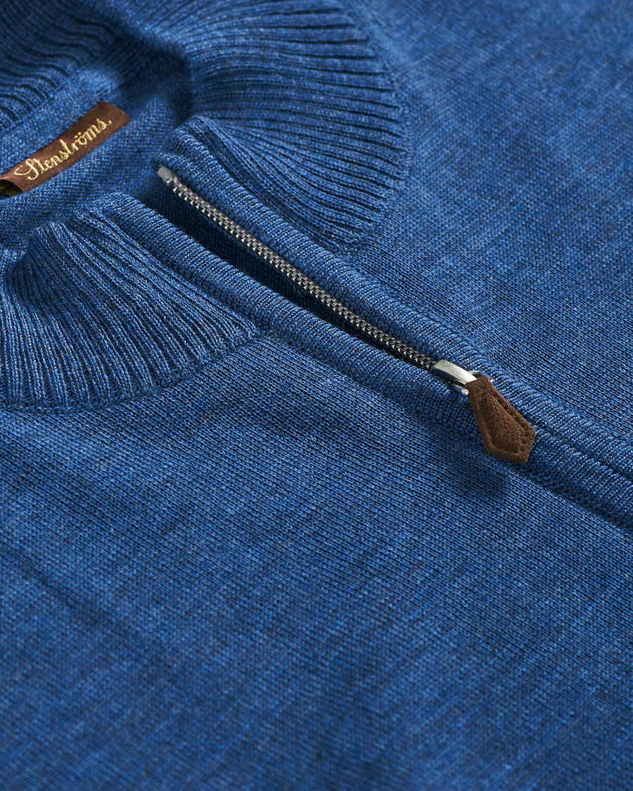 Herre | Trøjer | Stenströms | Merino Full Zip Light Blue