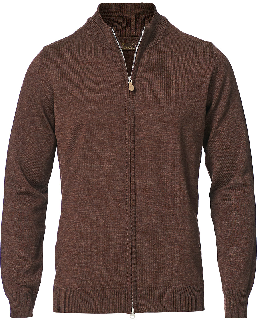 Herre | Trøjer | Stenströms | Merino Full Zip Brown