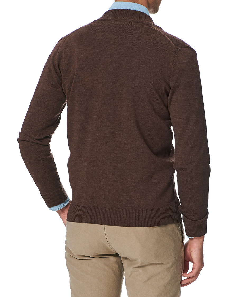 Herre | Trøjer | Stenströms | Merino Full Zip Brown