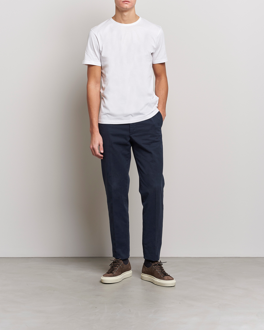 Herre | T-Shirts | Stenströms | Solid Cotton T-Shirt White