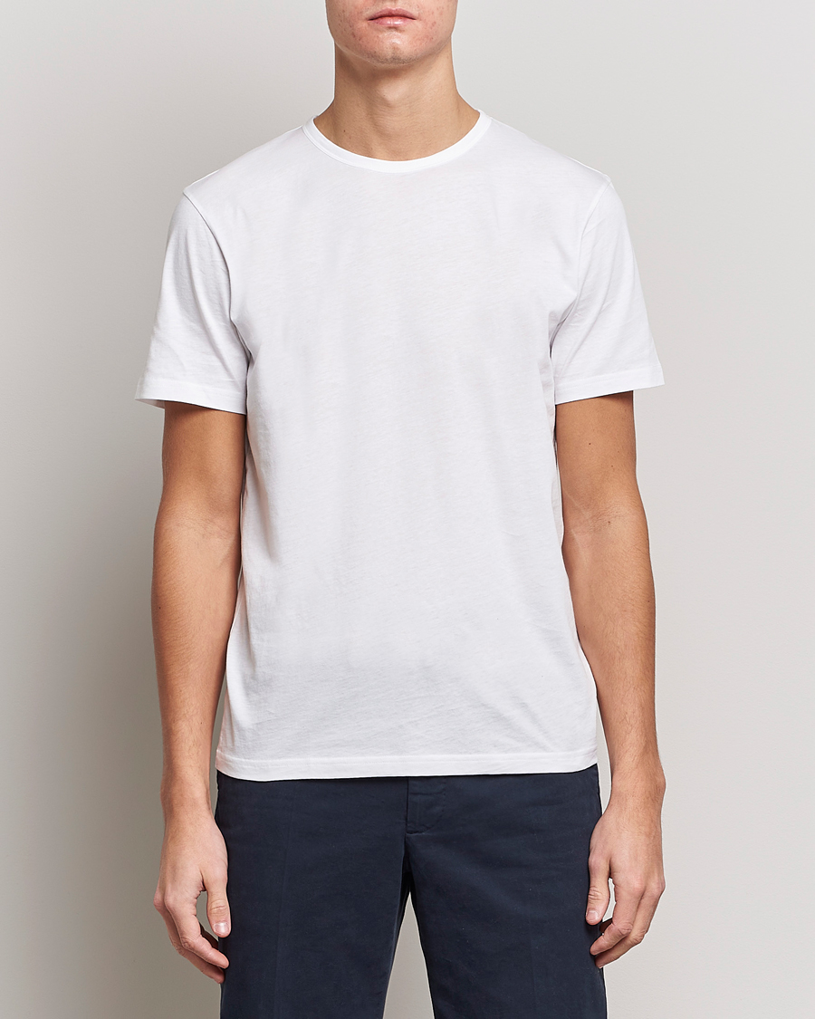 Herre | Hvide t-shirts | Stenströms | Solid Cotton T-Shirt White