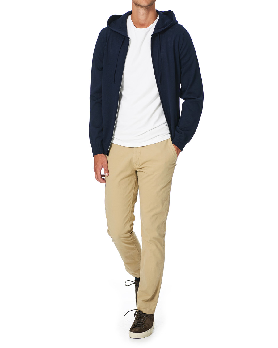 Herre | Trøjer | Stenströms | Merino Full Zip Hoodie Navy