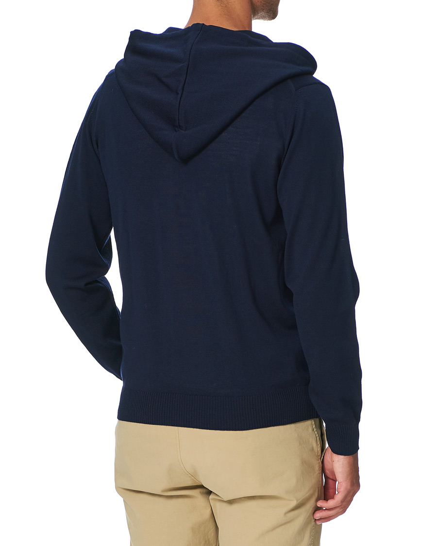 Herre | Trøjer | Stenströms | Merino Full Zip Hoodie Navy