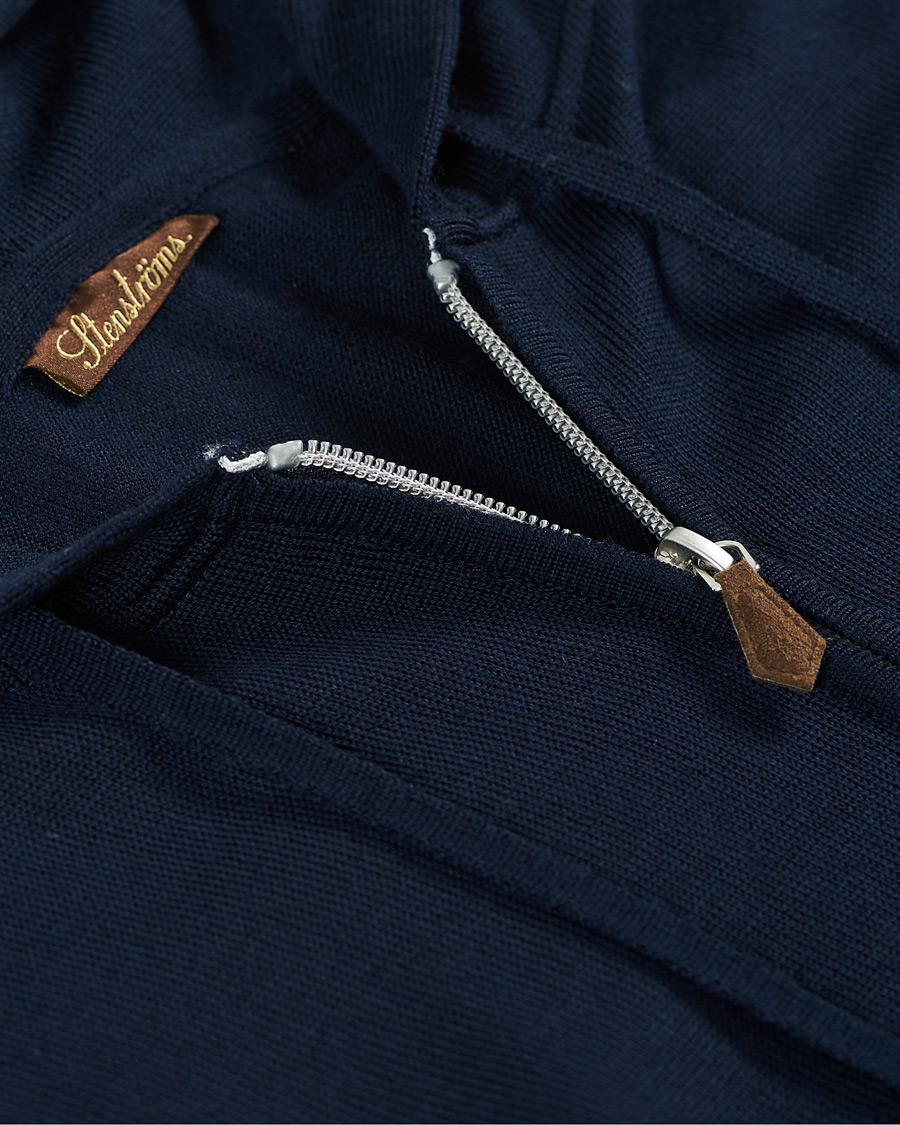 Herre | Trøjer | Stenströms | Merino Full Zip Hoodie Navy
