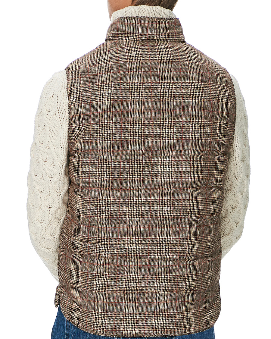 Herre | Jakker | Stenströms | Quilted Check Wool Vest Brown
