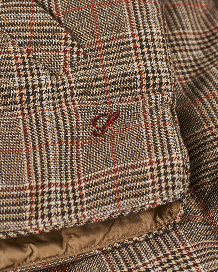 Herre | Jakker | Stenströms | Quilted Check Wool Vest Brown