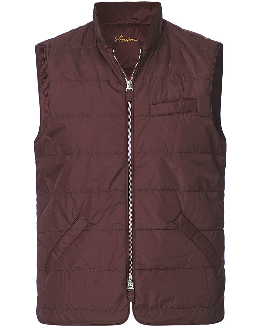 Herre | Jakker | Stenströms | Quilted Nylon Vest Burgundy