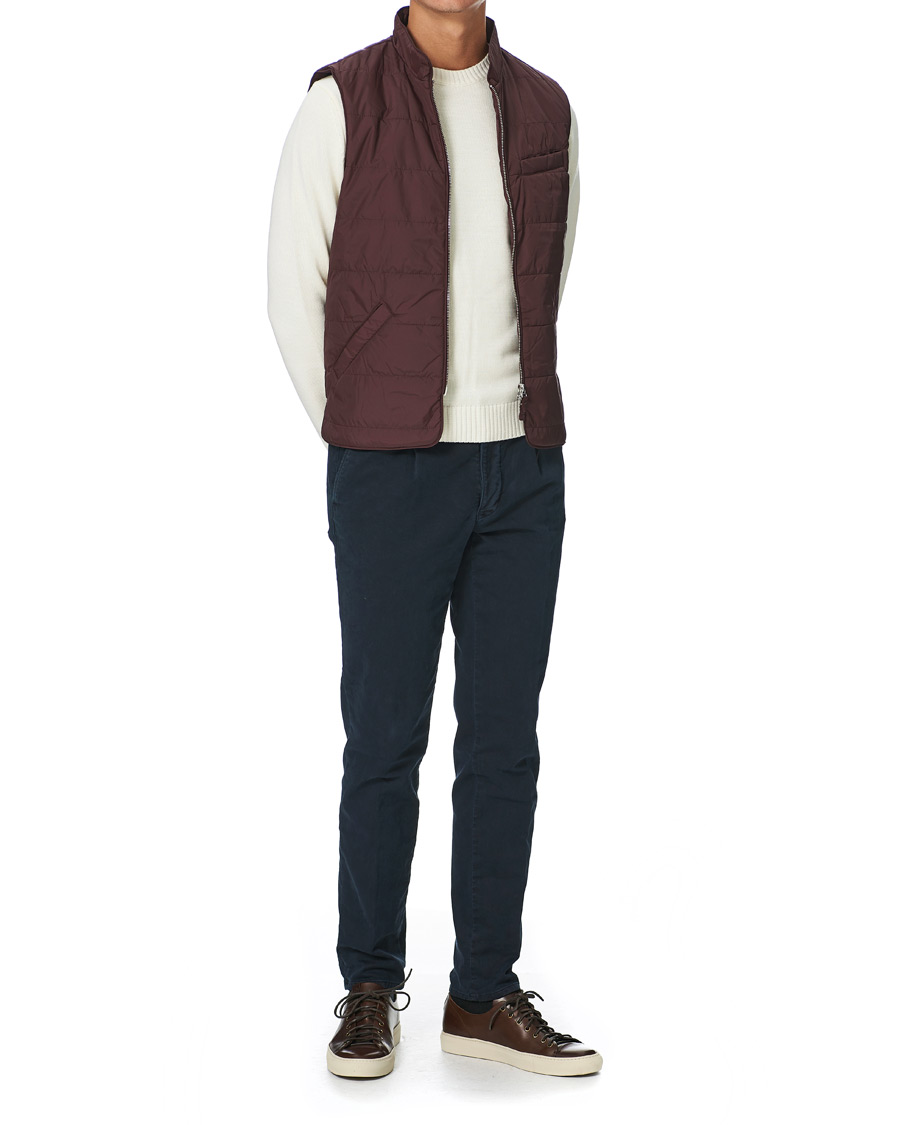 Herre | Jakker | Stenströms | Quilted Nylon Vest Burgundy