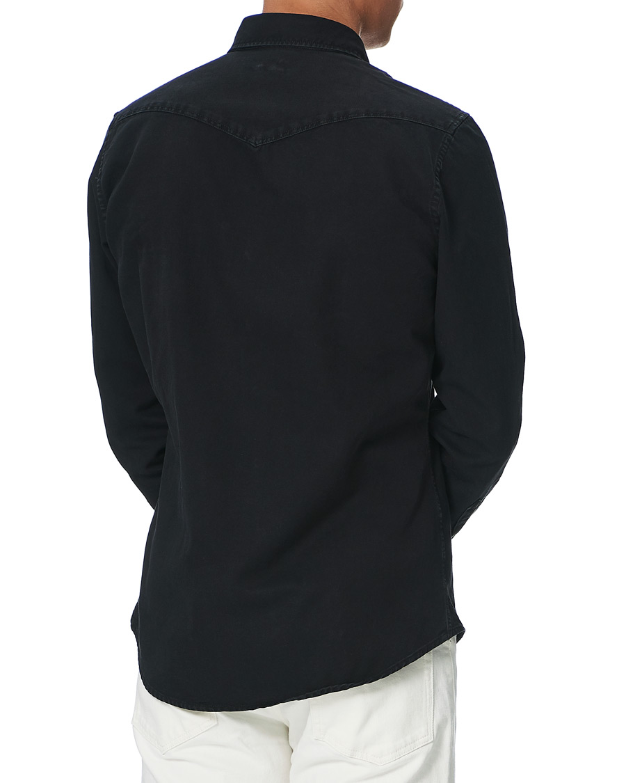 Herre | Skjorter | Stenströms | Slimline Washed Denim Shirt Black