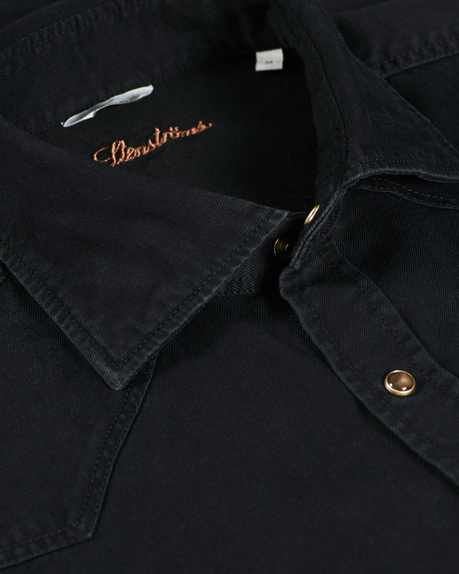 Herre | Skjorter | Stenströms | Slimline Washed Denim Shirt Black