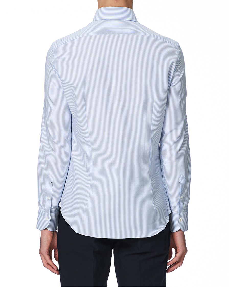 Herre | Skjorter | Mazzarelli | Soft Button Down Stripe Oxford Shirt Light Blue