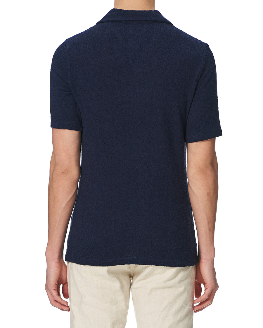 Herre | Polotrøjer | Stenströms | Bouclé Polo Shirt Navy