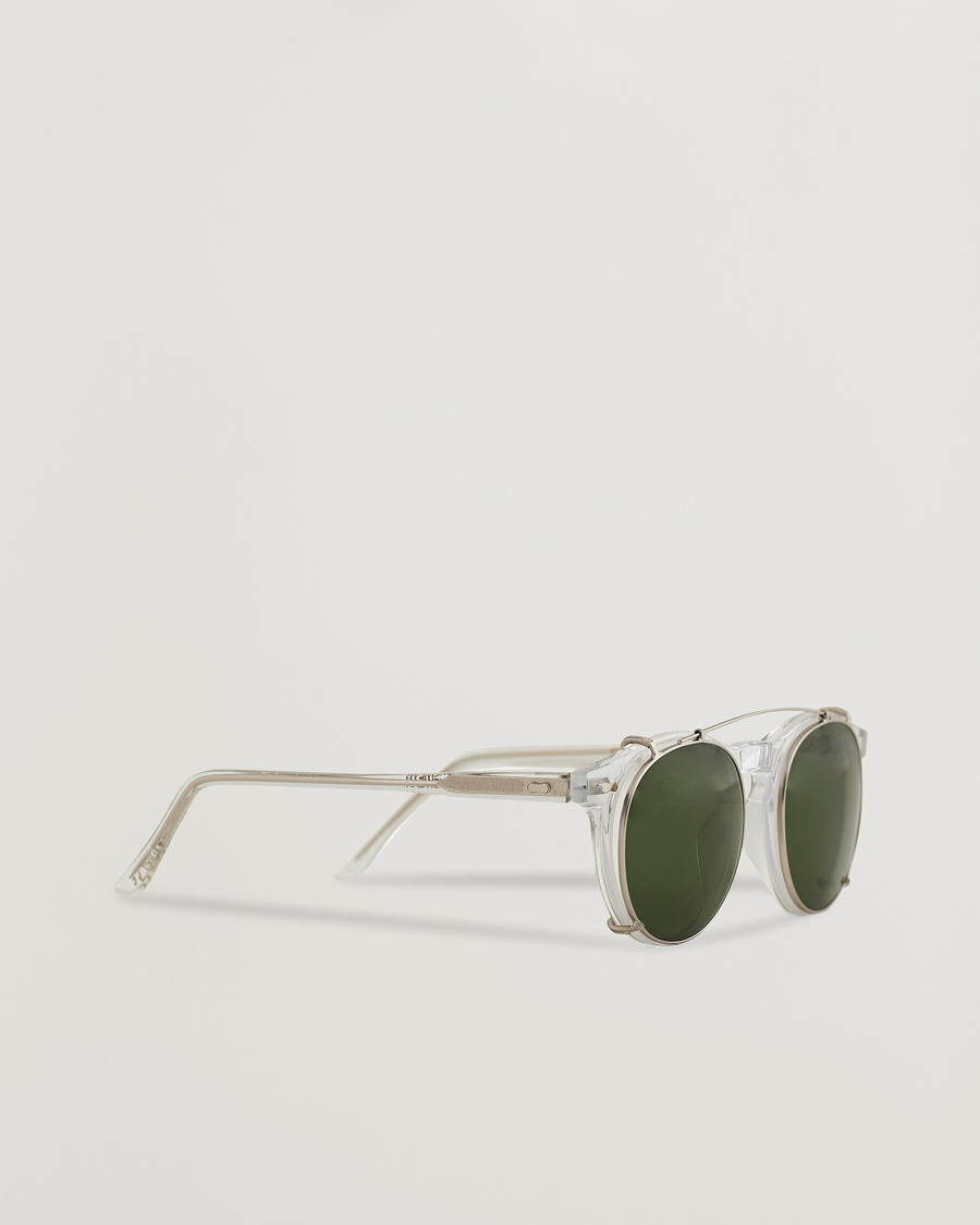 Herre | Runde solbriller | TBD Eyewear | Clip-ons Silver/Bottle Green