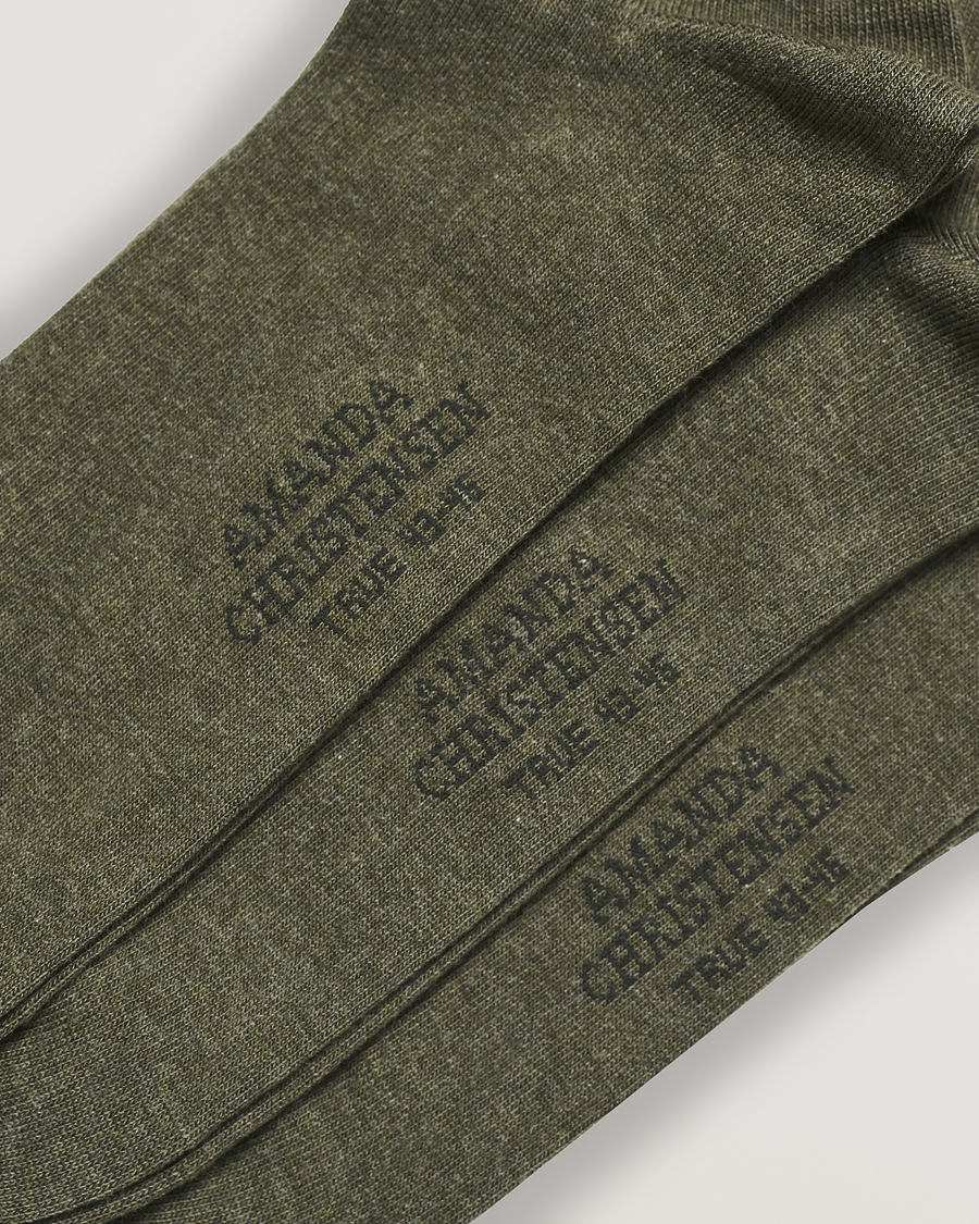 Herre | Tøj | Amanda Christensen | 3-Pack True Cotton Socks Olive Melange