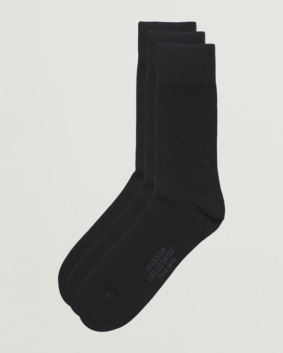 Herre | Almindelige sokker | Amanda Christensen | 3-Pack True Cotton Socks Black