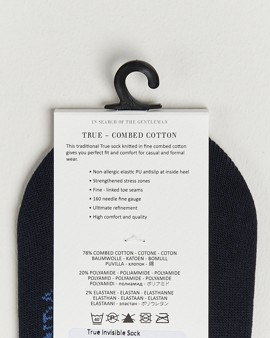 Herr |  | Amanda Christensen | 3-Pack True Cotton Invisible Socks Dark Navy