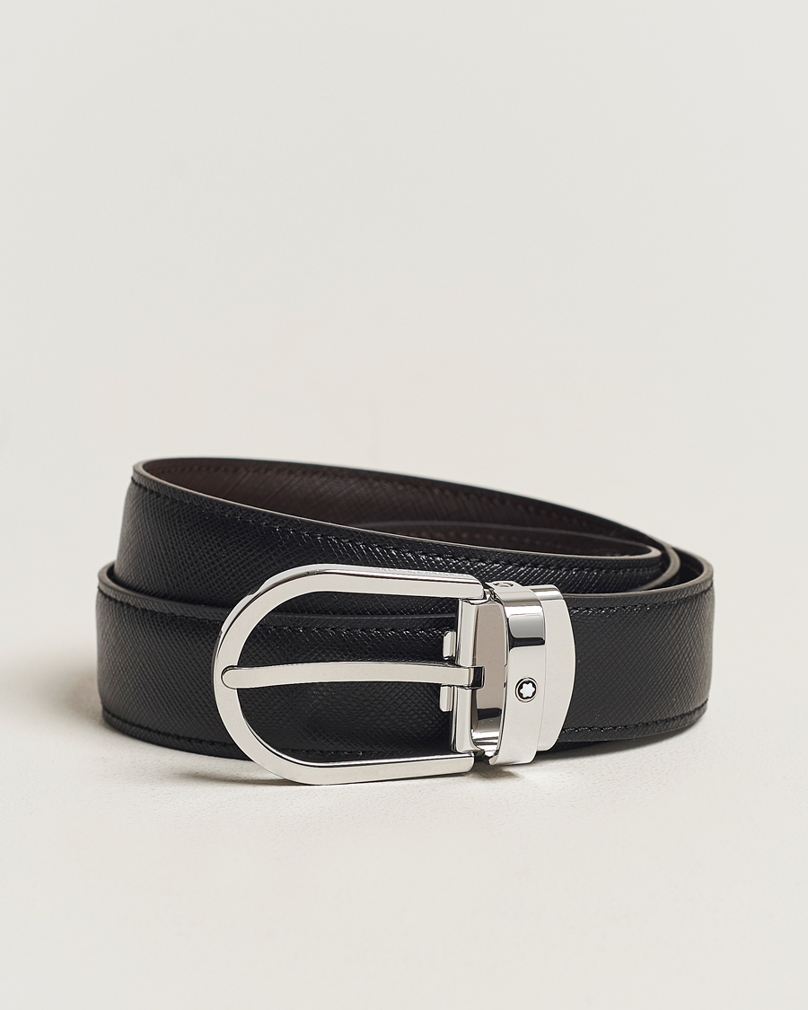 Herre | Montblanc Reversible Saffiano Leather 30mm Belt Black/Brown | Montblanc | Reversible Saffiano Leather 30mm Belt Black/Brown