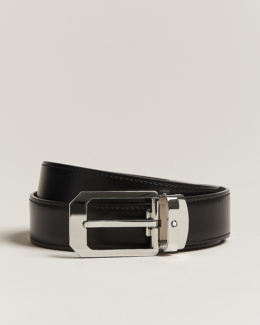 Herre | Montblanc Reversible Rectangular Buckle 30mm Belt Black/Brown | Montblanc | Reversible Rectangular Buckle 30mm Belt Black/Brown