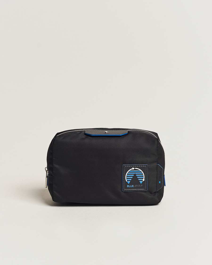 Herre | Montblanc Blue Spirit Case Medium Wash Bag Black/Blue | Montblanc | Blue Spirit Case Medium Wash Bag Black/Blue