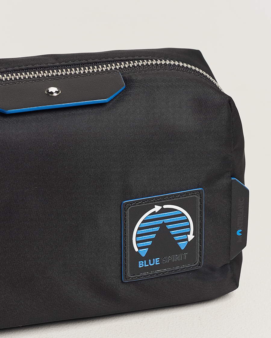 Herre | Montblanc Blue Spirit Case Medium Wash Bag Black/Blue | Montblanc | Blue Spirit Case Medium Wash Bag Black/Blue