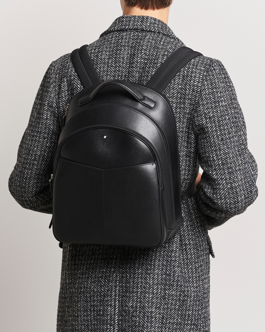 Herre | Montblanc Sartorial Backpack Medium 3 Comp Black | Montblanc | Sartorial Backpack Medium 3 Comp Black