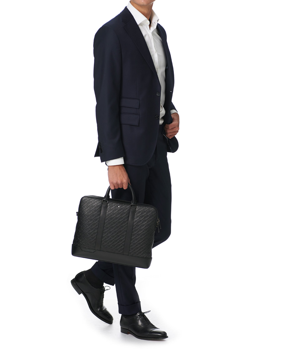 Herre | Montblanc M Gram Slim Document Case Black Leather | Montblanc | M Gram Slim Document Case Black Leather