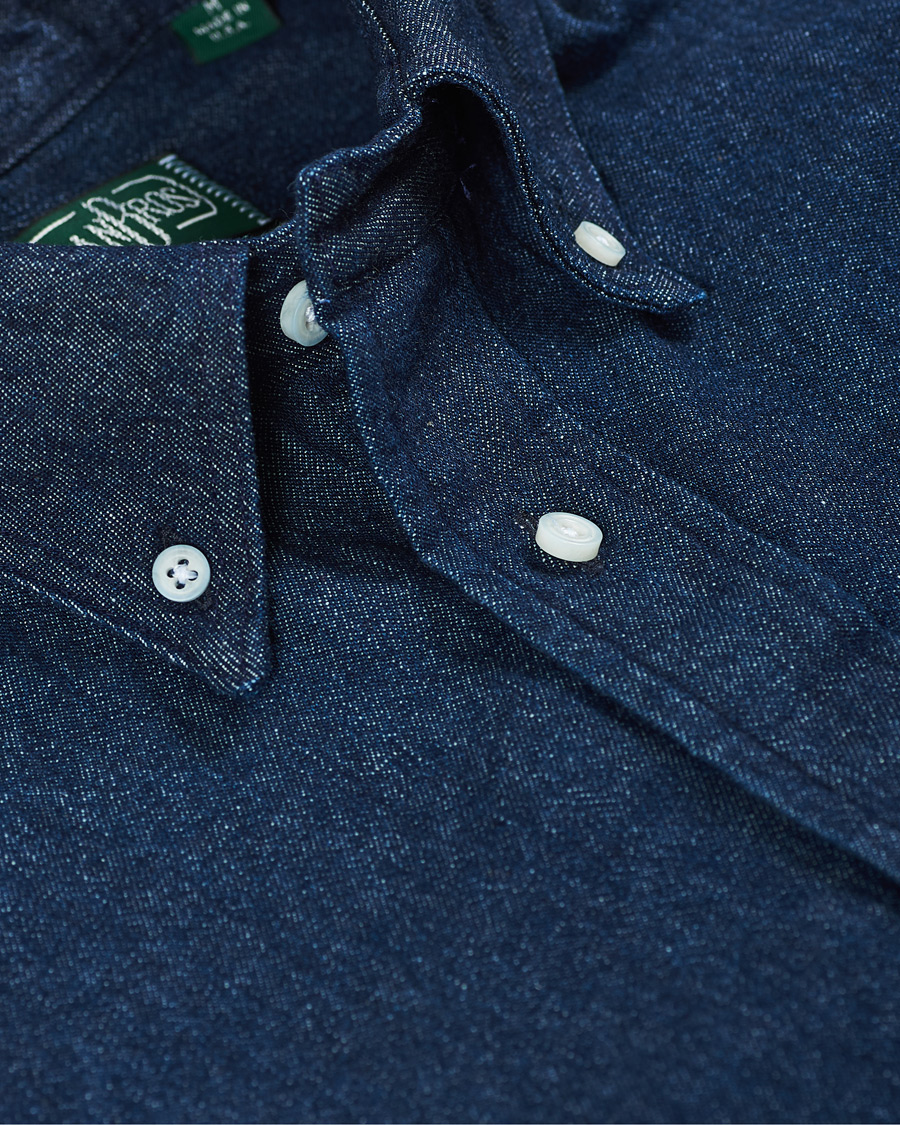 Herre | Skjorter | Gitman Vintage | Button Down Denim Shirt Dark Indigo