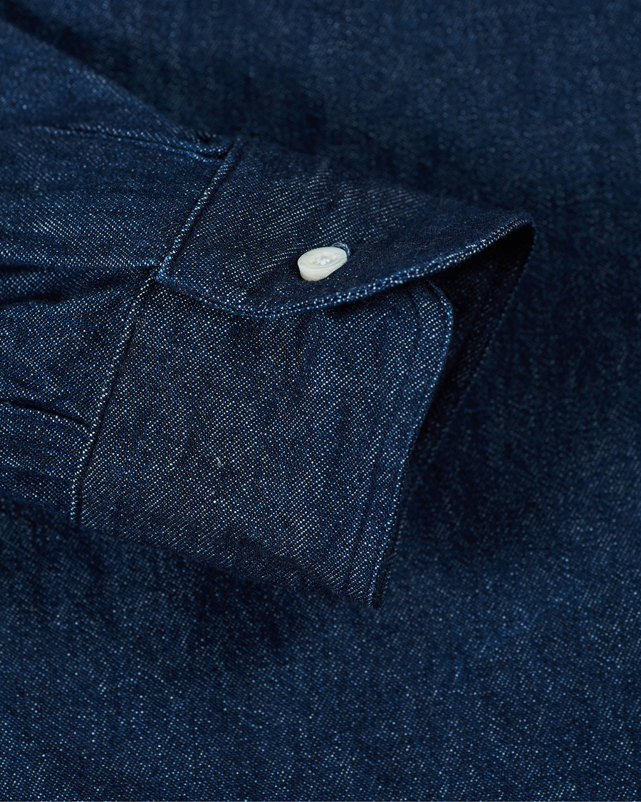 Herre | Skjorter | Gitman Vintage | Button Down Denim Shirt Dark Indigo