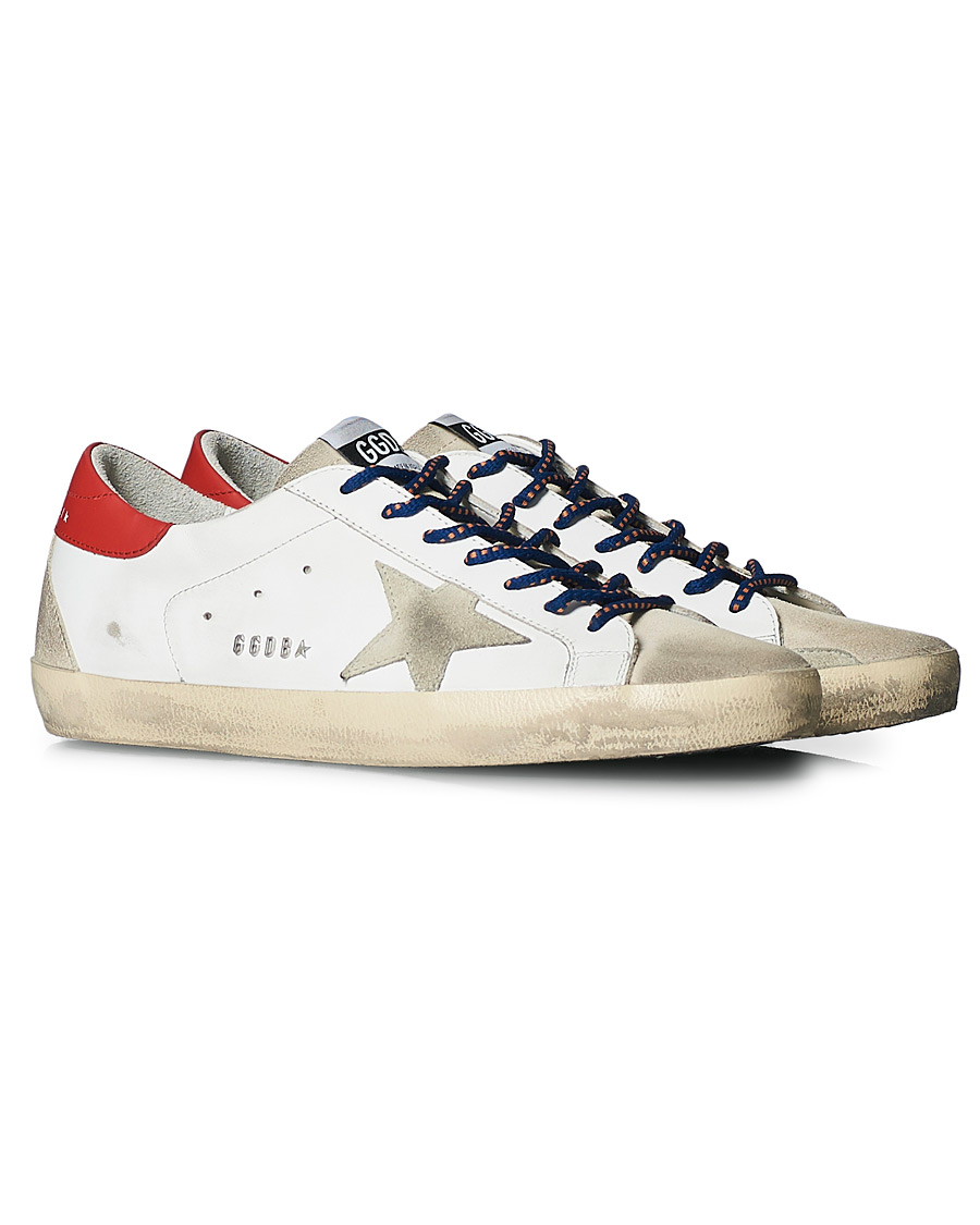 Herre | Golden Goose Deluxe Brand Super-Star Sneaker White/Red | Golden Goose | Deluxe Brand Super-Star Sneaker White/Red