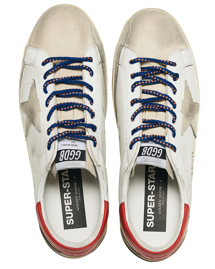 Herre | Golden Goose Deluxe Brand Super-Star Sneaker White/Red | Golden Goose | Deluxe Brand Super-Star Sneaker White/Red