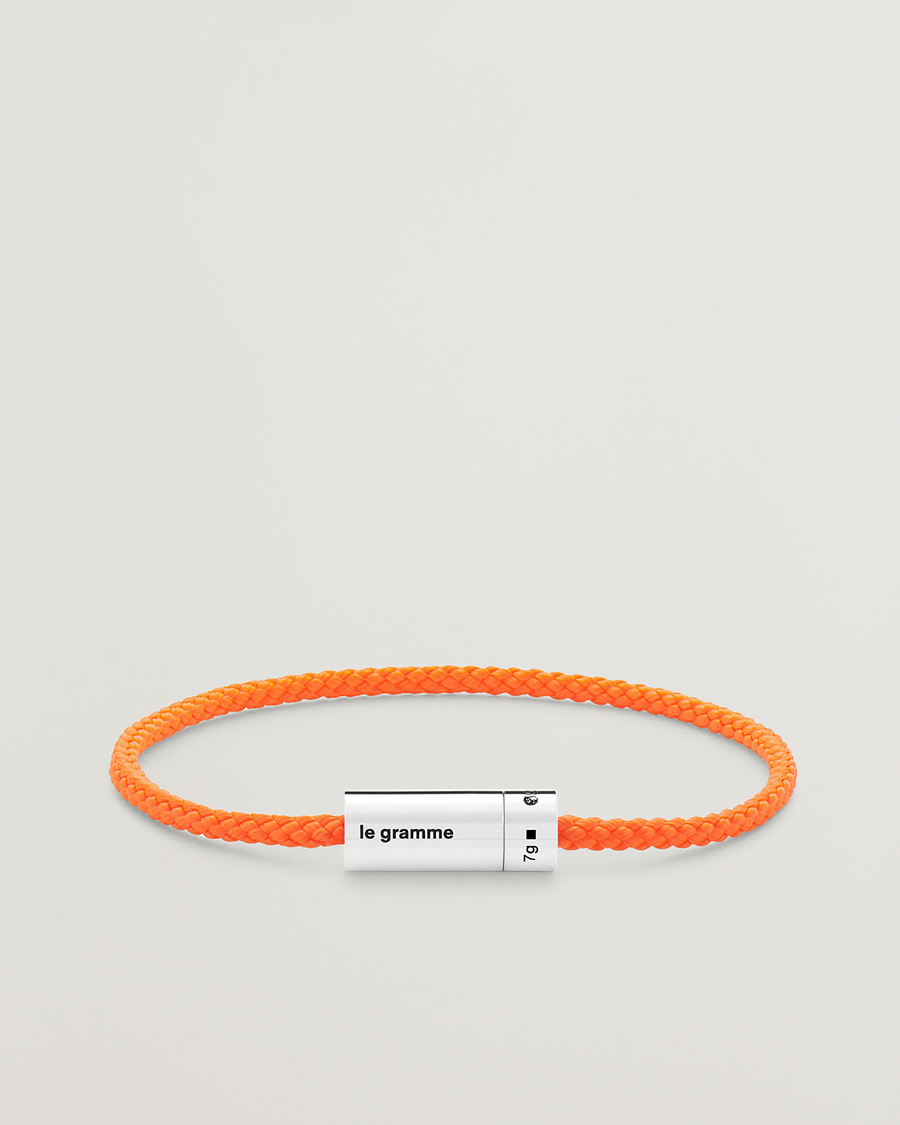 Herre | Smykker | LE GRAMME | Nato Cable Bracelet Orange/Sterling Silver 7g