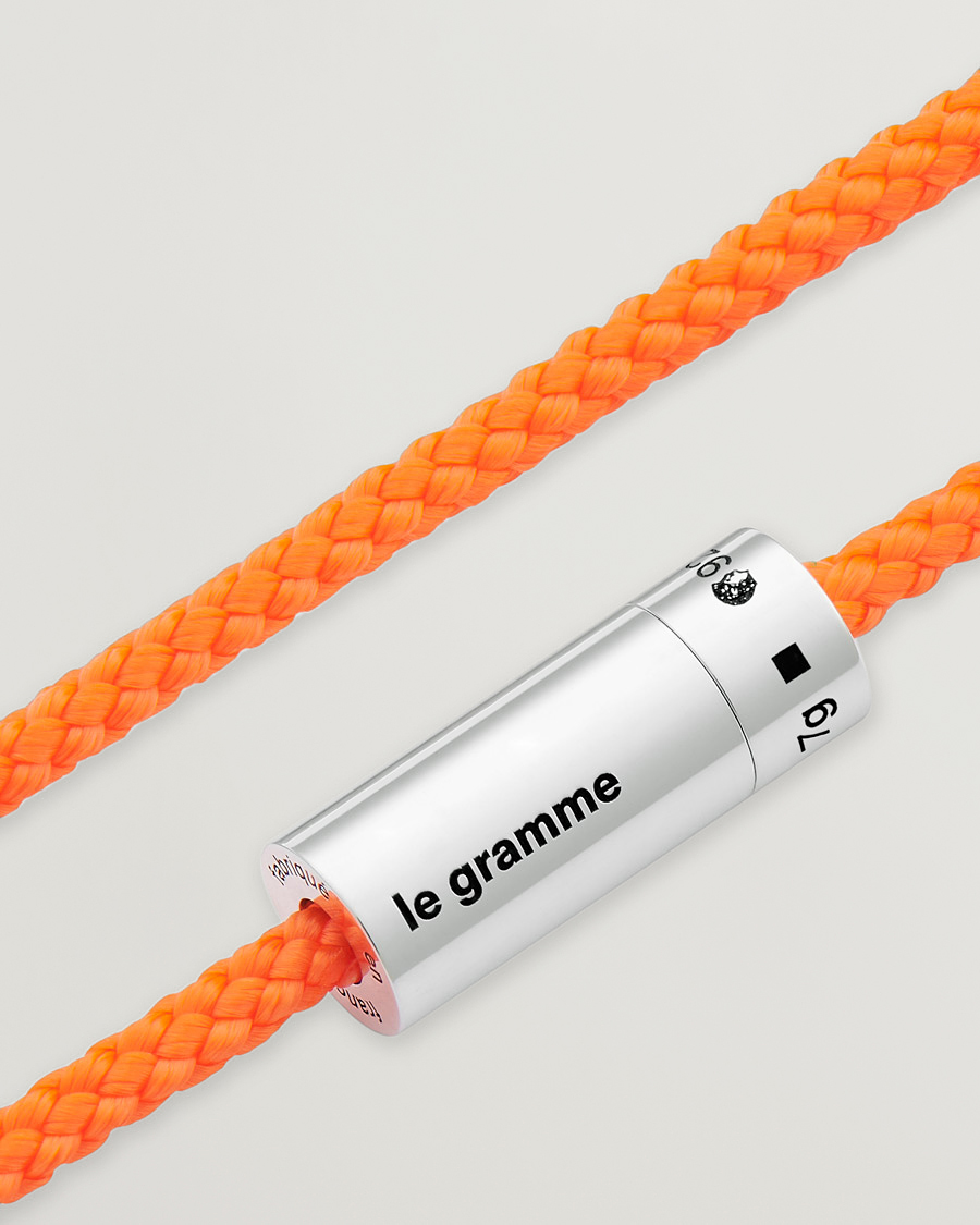 Herre | LE GRAMME Nato Cable Bracelet Orange/Sterling Silver 7g | LE GRAMME | Nato Cable Bracelet Orange/Sterling Silver 7g