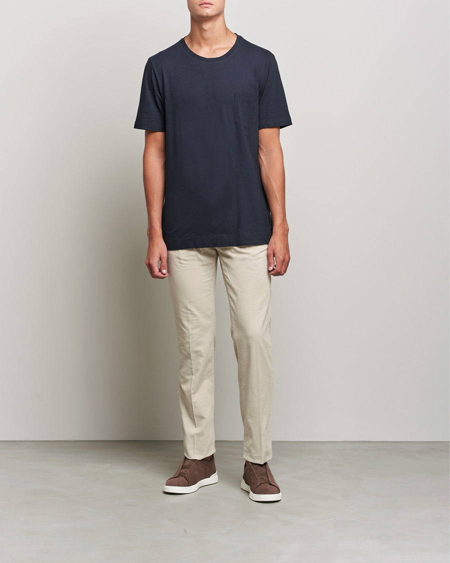 Herre | T-Shirts | Massimo Alba | Panarea Watercolor T-Shirt Washed Black