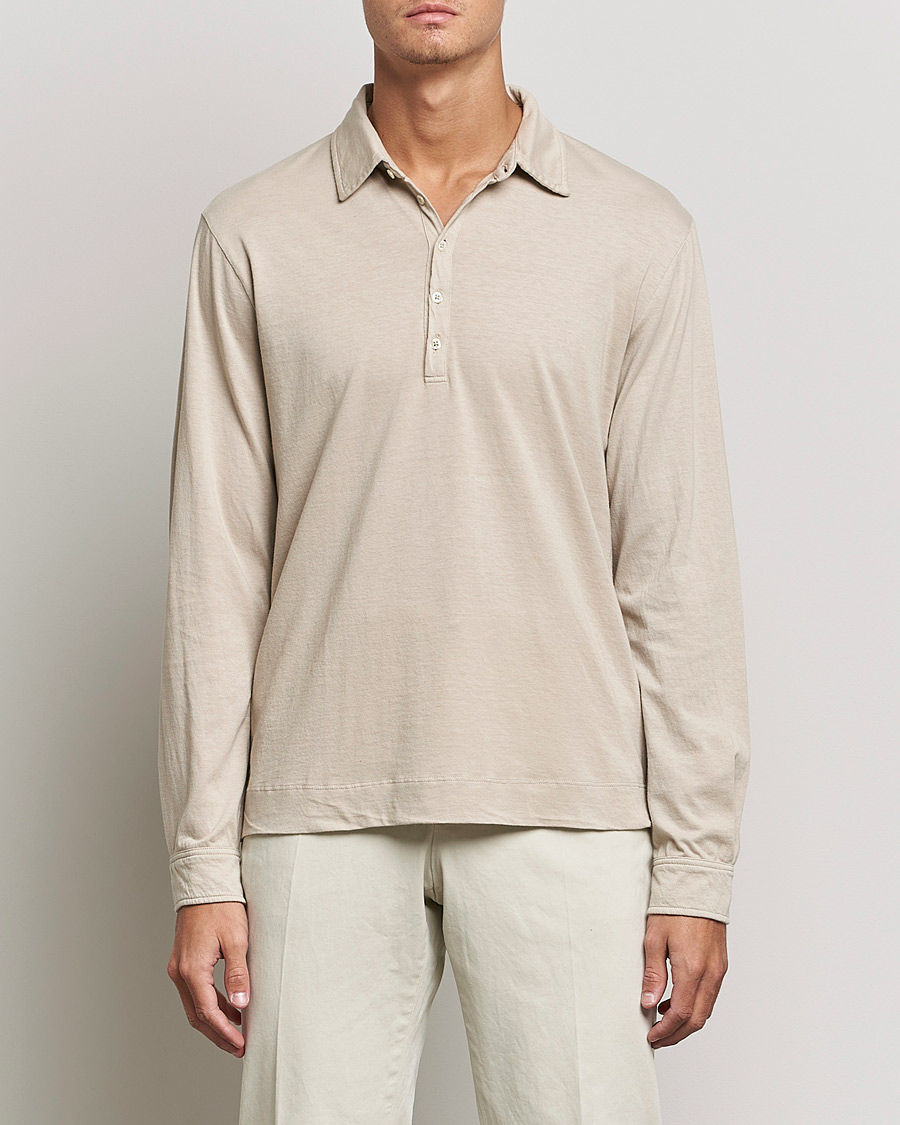 Herre |  | Massimo Alba | Ischia Cotton/Cashmere Polo Light Beige