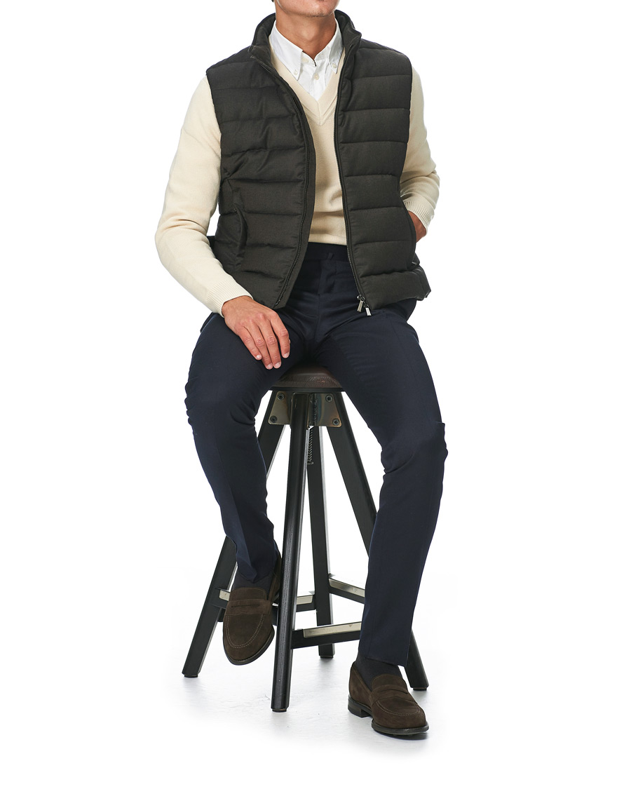 Herre | Flannelsbukser | PT01 | Gentleman Fit Pleated Flannel Trousers Navy