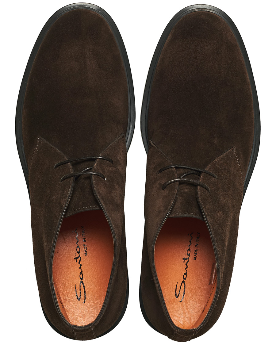 Herre | Santoni Wembley Desert Boot Dark Brown Suede | Santoni | Wembley Desert Boot Dark Brown Suede