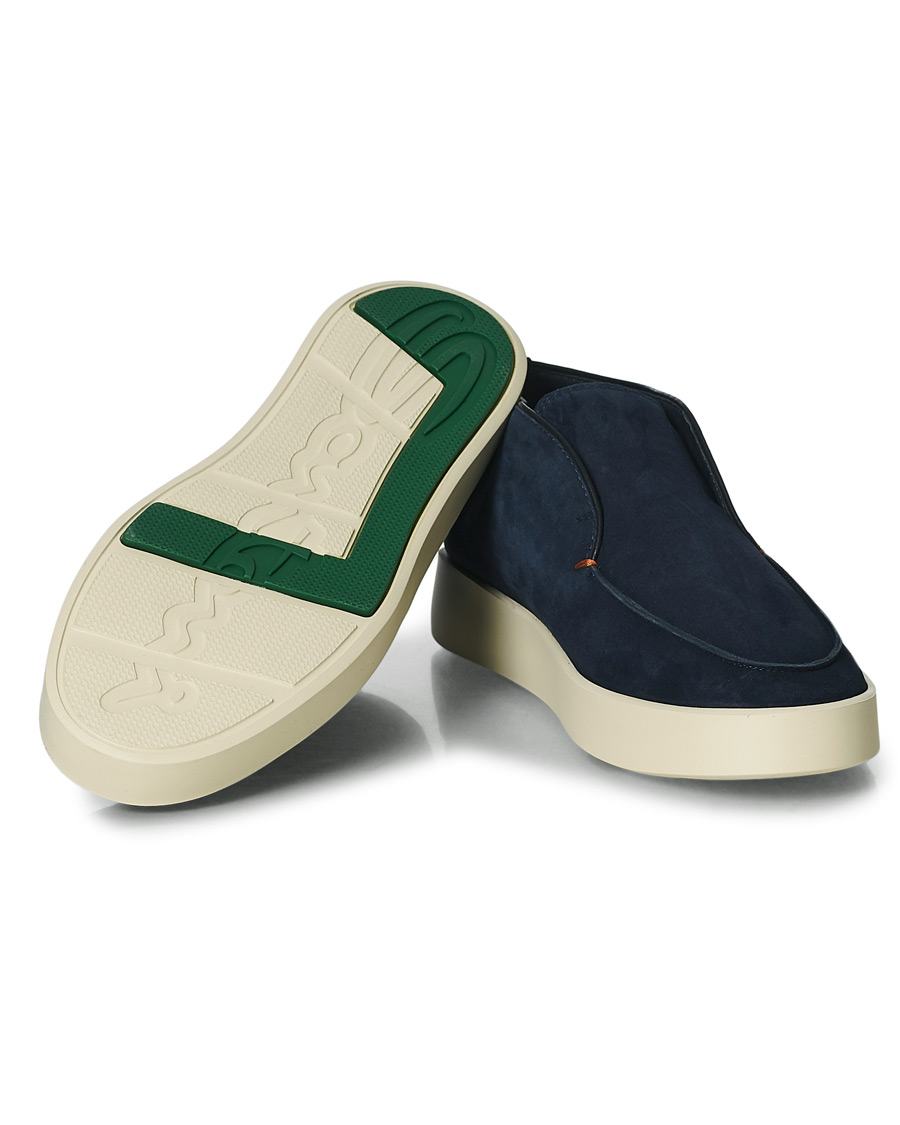 Herre | Santoni Slipper Chukka Boots Navy Suede | Santoni | Slipper Chukka Boots Navy Suede