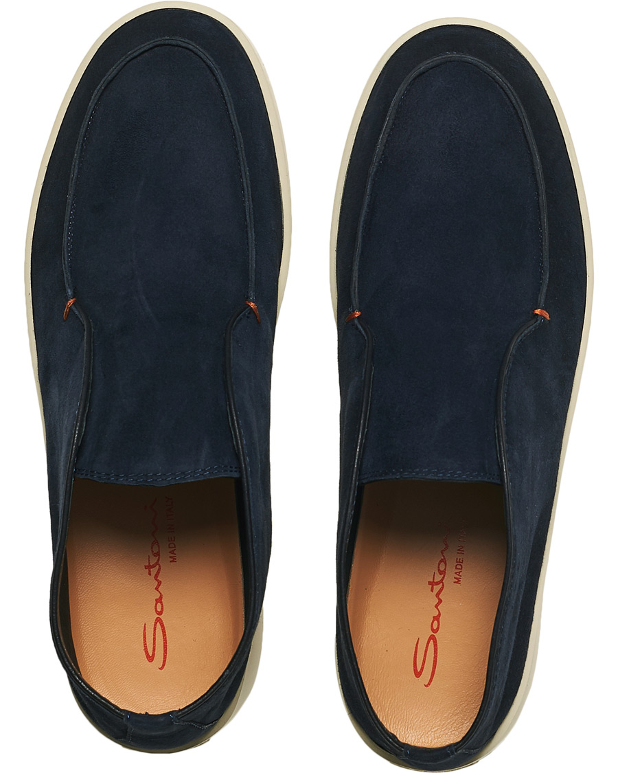 Herre | Santoni Slipper Chukka Boots Navy Suede | Santoni | Slipper Chukka Boots Navy Suede