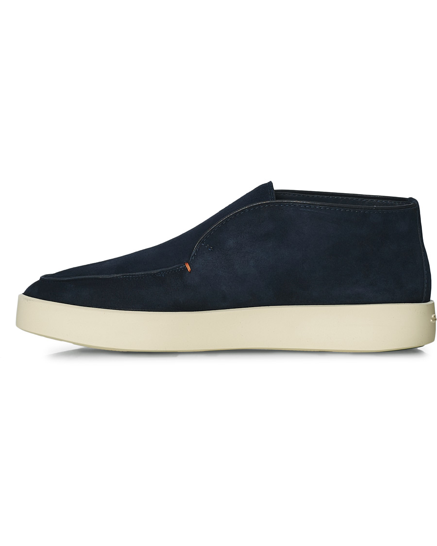 Herre | Santoni Slipper Chukka Boots Navy Suede | Santoni | Slipper Chukka Boots Navy Suede