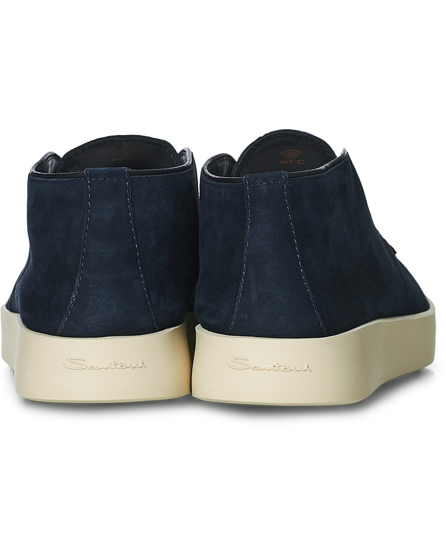 Herre | Santoni Slipper Chukka Boots Navy Suede | Santoni | Slipper Chukka Boots Navy Suede