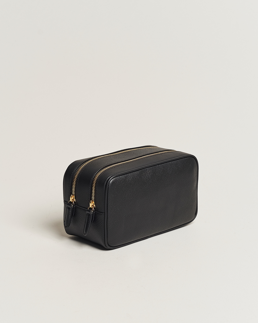 Herre | Best of British | Smythson | Panama Double Zip Washbag Black