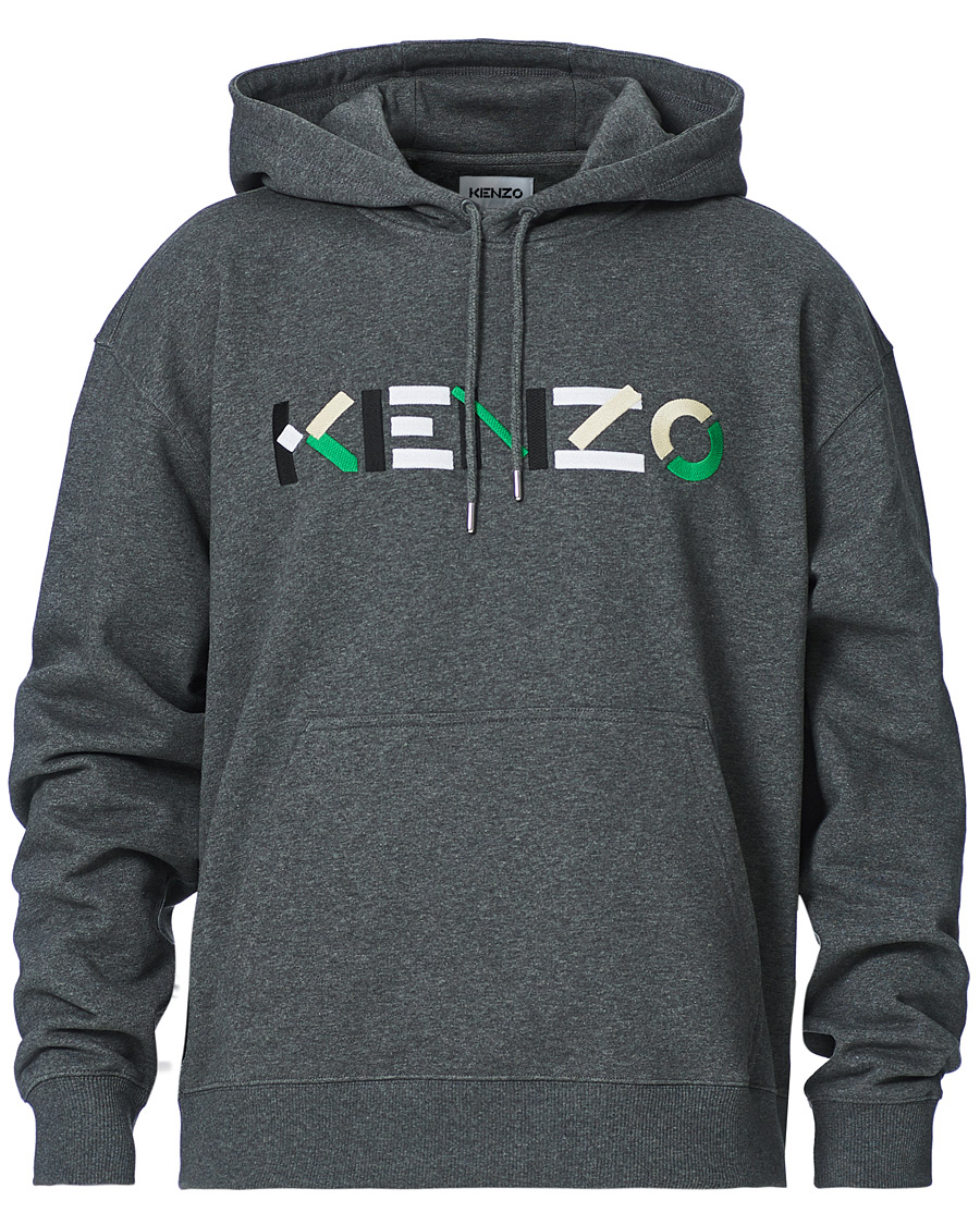 Herre | Trøjer | KENZO | Logo Multicolor Oversize Hoodie Grey Heather