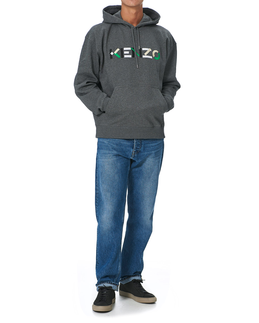 Herre | Trøjer | KENZO | Logo Multicolor Oversize Hoodie Grey Heather